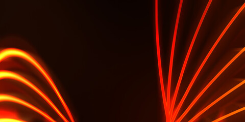 Neon colorful abstract design of light waves. Digital background with neon light glowing effect. Bright rays wallpaper.