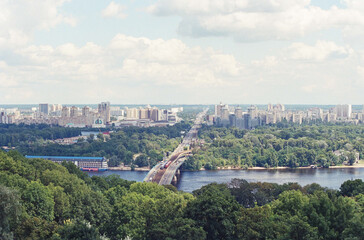 View of the city of Kiev and the Dnieper River.