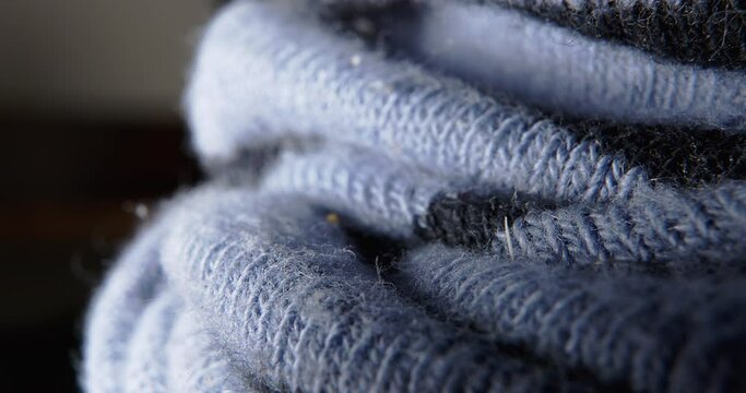 Macro shoot of blue and black textile soft material