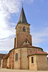 Fototapeta na wymiar Église de Saint-trivier-de-courtes (01560), département de l'Ain en région Auvergne-Rhône-Alpes, France