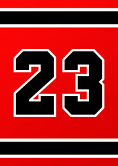 Shining sport Jersey panel Number 23 Red and black