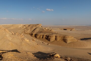The beautiful sands and rocks formations due to erosion  in Fayoum desert in Egypt