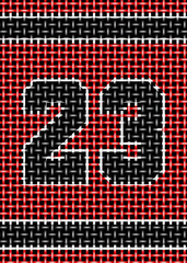 Texturized sport Jersey panel Number 23 Red and black