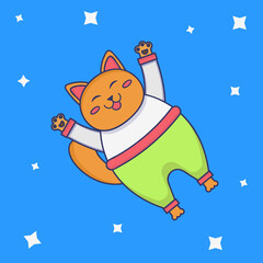 Funny red cat in the sky.