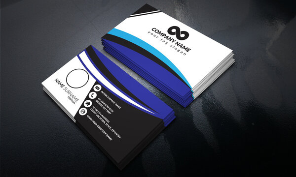 Modern abstract vector color full business card