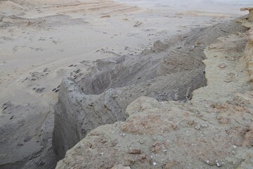 Different rock formations in the beautiful desert of Fayoum in Egypt