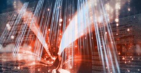 Neon orange light trails