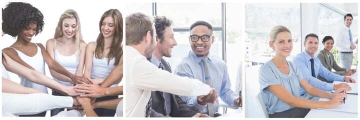 Diverse group of business people working in creative office