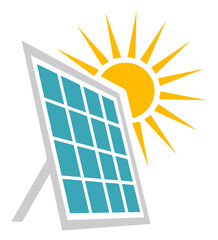 Coloured icons of solar panels - 427989264