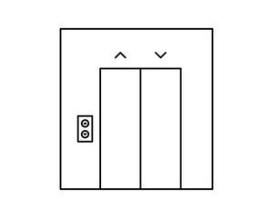 Elevator, icon in trendy outline style isolated on white background. Door symbol for your web site design, logo, app, UI. Vector illustration, EPS10. - Vector
