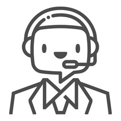 Chat bot suit, square line vector icon.