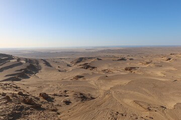 The beautiful sands and rocks formations due to erosion  in Fayoum desert in Egypt