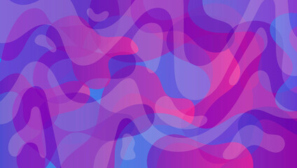 Vector horizontal abstract geometric background. Blue and purple colors in the palette of space, soft curves of lines. A modern techno decoration.