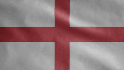 Obraz premium England flag waving in the wind. Close up of English banner blowing soft silk.