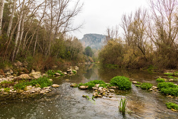 Rio Serpis next to the old train track.
