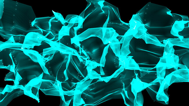 Abstract trapcode mir background. Big data vizualization. Network connection structure.  Digital technology. 3d rendering.