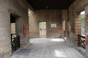 Fototapeta na wymiar Herculaneum destroyed by the Vesuvius volcano, Italy