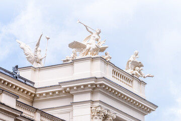 Obraz premium View of historic Zurich city center on a cloudy day in summer, Canton of Zurich, Switzerland.