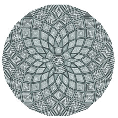 Geometric vector mandala with triangular elements. abstract ornament for wallpapers and backgrounds. Black and white colors. 