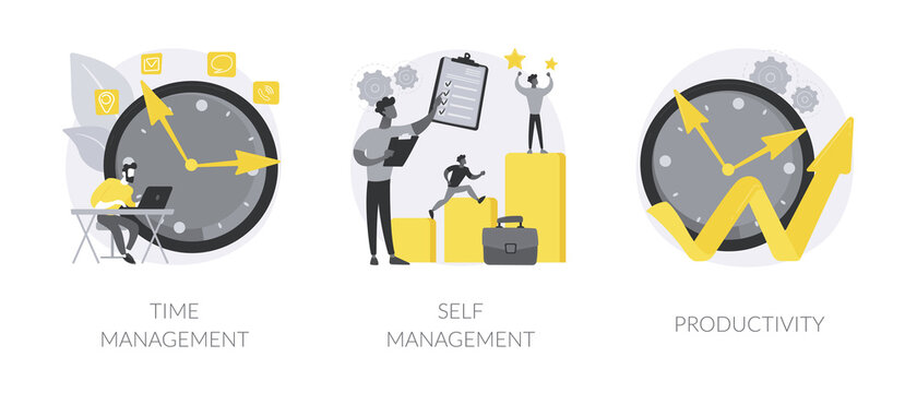 Productivity software abstract concept vector illustrations.