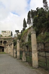 Herculaneum destroyed by the Vesuvius volcano, Italy