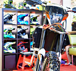 Motorcycle and racing helmets in store