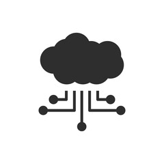 cloud computing glyph flat icon