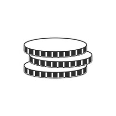 Coins Outline Icon flat
