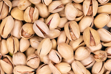 Roasted and salted pistachios in shell