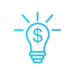 Idea icon vector illustration in gradient style about marketing and growth for any projects