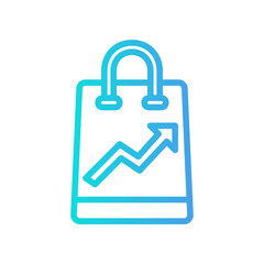 Shopping bag icon vector illustration in gradient style about marketing and growth for any projects