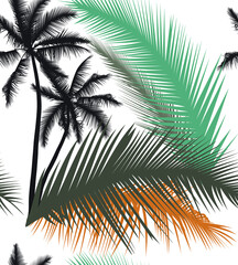 Naklejka na ściany i meble Palm trees - design for textiles