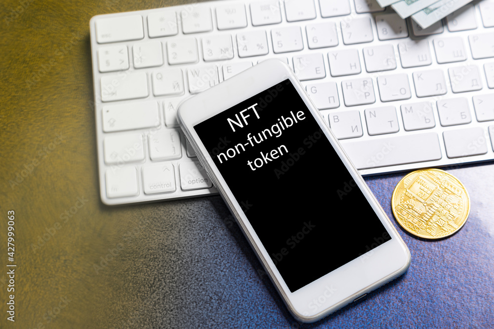 Wall mural crypto art concept. blockchain called nfts. digital collectibles for cryptocurrencies. non-fungible 
