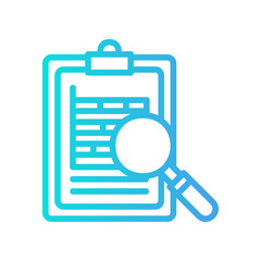 Search report icon vector illustration in gradient style about marketing and growth for any projects