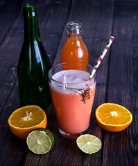 cocktail, glass of  tasty orange juice