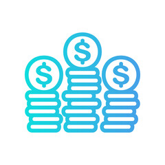 Earning icon vector illustration in gradient style about marketing and growth for any projects