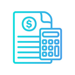 Calculator icon vector illustration in gradient style about marketing and growth for any projects