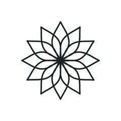 flower outline icon isolated illustration