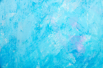 abstract hand painted blue paint canvas background