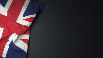Union Jack British Flag on dark background. - obrazy, fototapety, plakaty