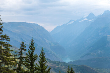 Scenic view of Alpine landscape in Northern Alps, France