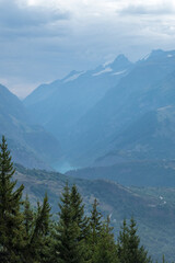 Scenic view of Alpine landscape in Northern Alps, France