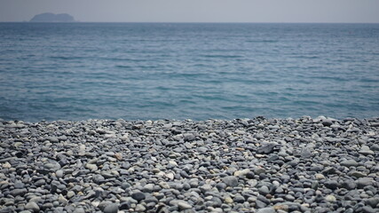 Seaside beach made of pebbles