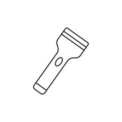 flashlight, torch, pocket torch, electric torch in lines icon
