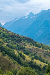 Naklejka na ściany i meble Scenic view of Alpine landscape in Northern Alps, France