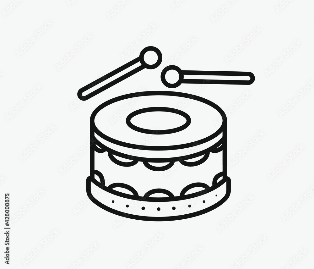 Poster drum vector icon. editable stroke. linear style sign for use on web design and mobile apps, logo. sy