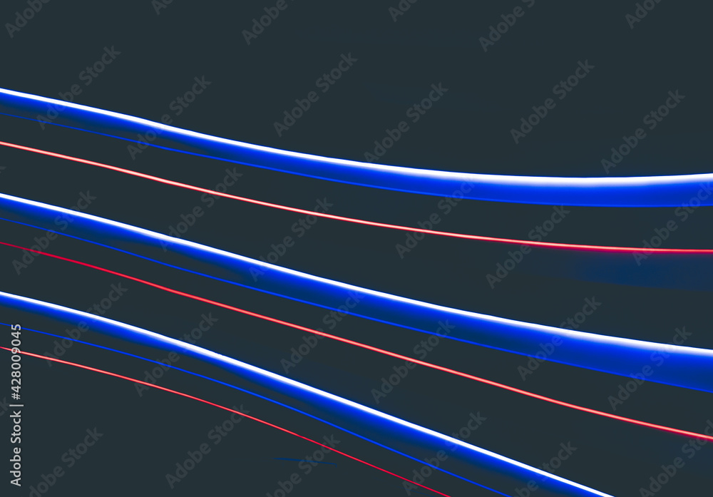 Poster 3d rendering of abstract colorful illustrated lines