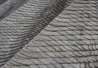 close up view of a slate roof