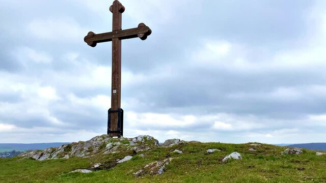 cross in the mountains