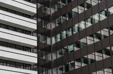 Detail of an office bulding facade.